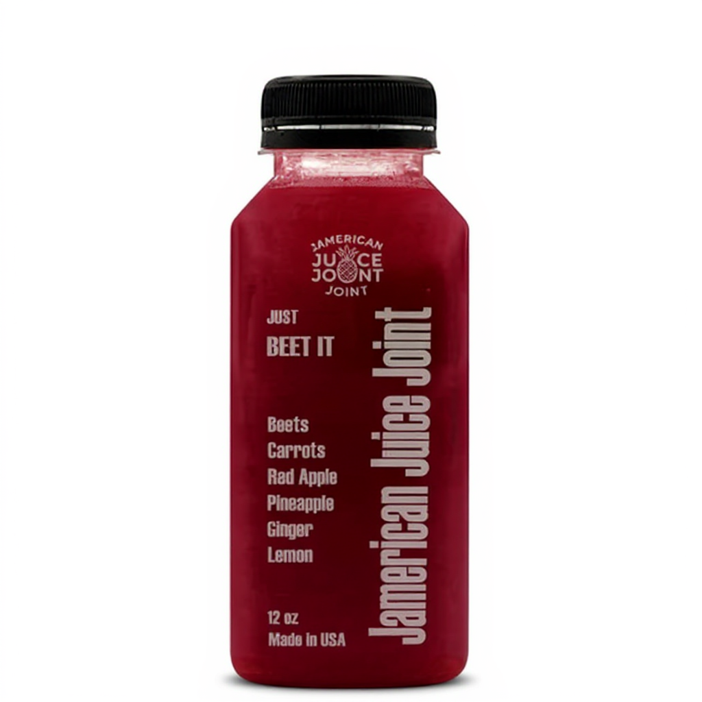 Just Beet It cold-pressed juice bottle